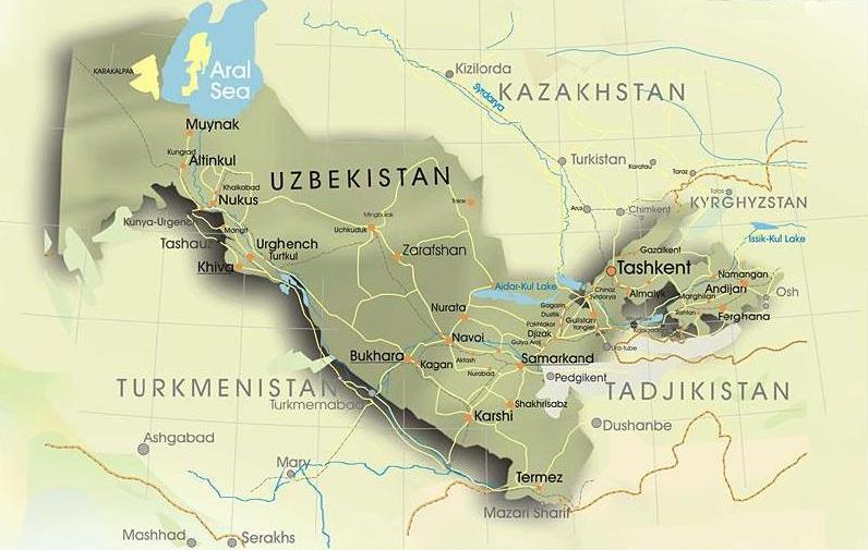 Uzbekistan Population Map