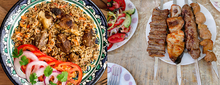 Uzbekistan Cusine, Plov, Shashlik